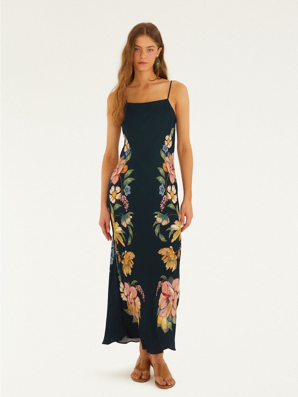 NWT FARM RIO Blue Maira Floral Maxi Dress